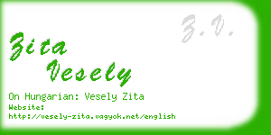 zita vesely business card